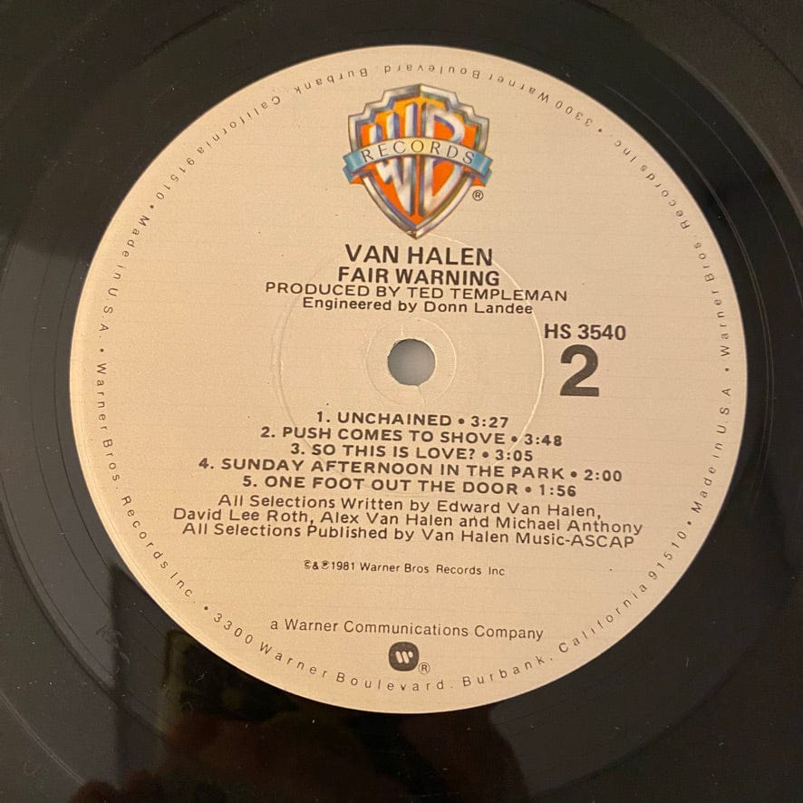 Van Halen – Fair Warning LP USED VG++/VG+ 1981 Pressing - Image 4