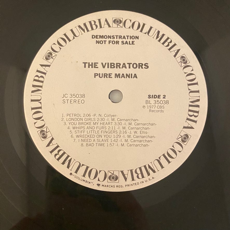 Vibrators – Pure Mania LP USED VG++/VG 1977 Pressing White Label Promo - Image 6