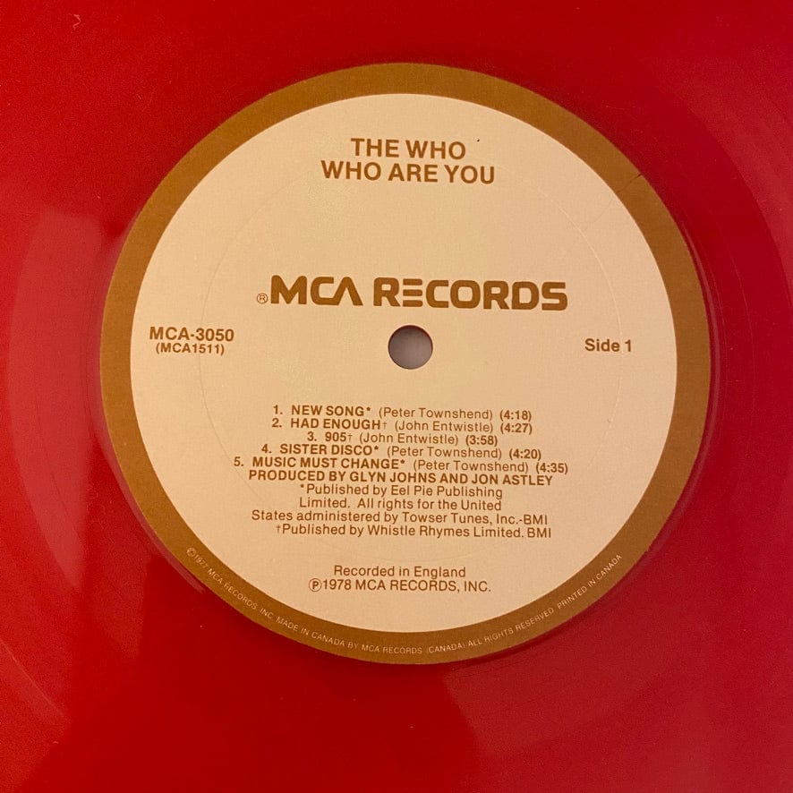 Who – Who Are You LP USED VG++/NM 1978 Red Vinyl Canadian Pressing - Image 3
