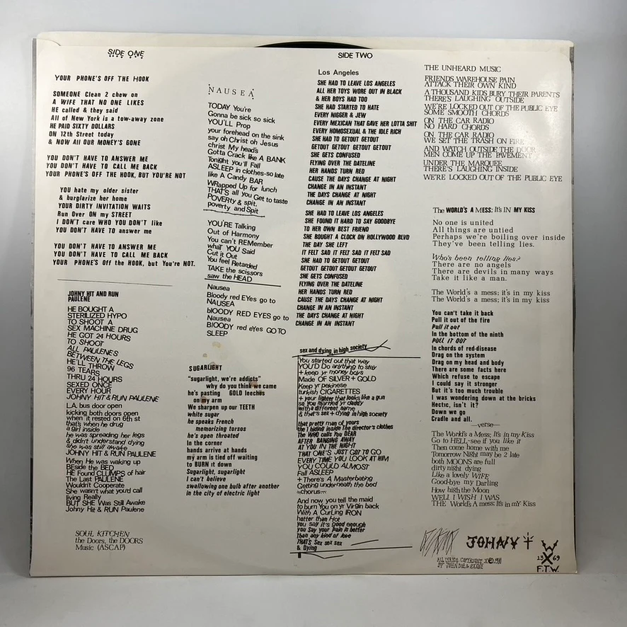 X – Los Angeles LP USED Vinyl VG+/VG+ Original Pressing - Image 3