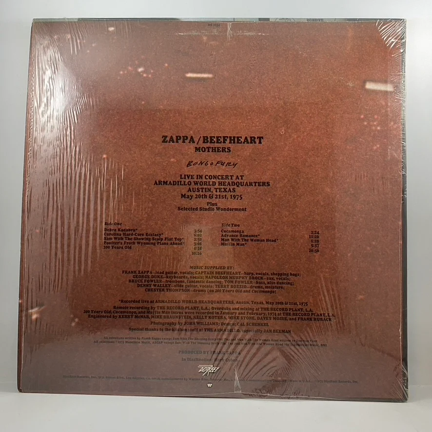 Zappa / Beefheart / Mothers – Bongo Fury LP USED Vinyl VG+/VG+ - Image 2
